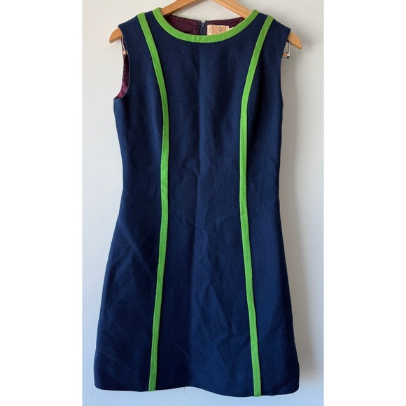 Pendleton Dresses & Skirts - Vintage 1960s Pendleton Wool Mini Dress 11/12 Navy Green Mod Shift A-Line